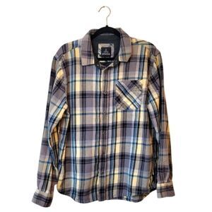 Prana Plaid Button Down Shirt - Blue, Yellow, Black